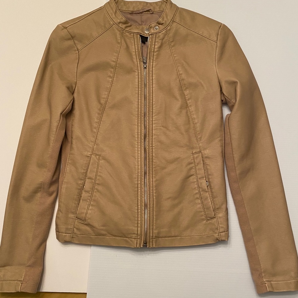 Tan express leather jacket